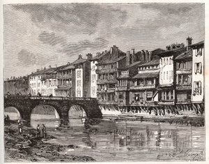 Castres - Languedoc-Roussillon-Midi-Pyreneet - kaiverrus "La France illustree: maantiede, historia, tilastohallinto" V.-A. Maltaanruskea. 1884 tekijältä French School