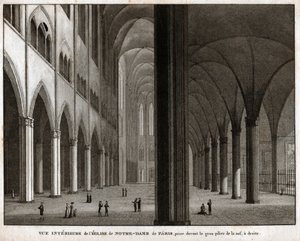 Notre-Dame de Parisin katedraali. (kaiverrus, n. 1850) tekijältä French School