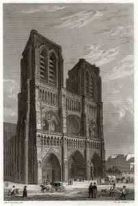 Notre-Dame de Parisin katedraali. (kaiverrus, n. 1850) tekijältä French School