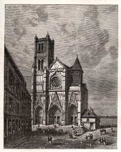 Cathedrale Saint-Etienne de Meaux - Seine-et-Marne - kaiverrus V.A. Malt-Brownin kirjaan "La France illustrée: maantiede, historia, tilastohallinto". 1884 tekijältä French School