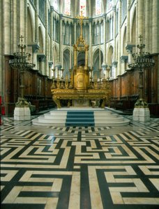 Cathedrale de Saint Omer (pohjoinen 59): alttari ja labyrintti. tekijältä French School