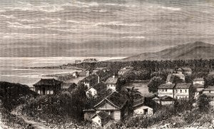 Cayenne - Commune en outre mer Guyane - kaiverrus "La France illustree: maantiede, historia, tilastohallinto" V.A. Maltaanruskea. 1884 tekijältä French School