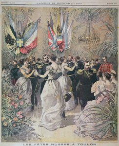 Juhlat Venäjän laivaston Toulonin vierailun kunniaksi, le Petit Journalin kansi, 21. lokakuuta 1893 tekijältä French School