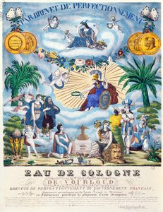 Todistus Eau de Colognesta, jonka on tehnyt J.F. Vourloud, n. 1825 tekijältä French School