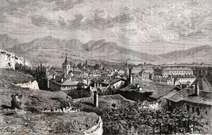 Chambery - Savoie - kaiverrus "La France illustree: maantiede, historia, tilastohallinto" V.A. Maltaanruskea. 1884 tekijältä French School