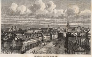 Champagne-Ardenne (Champagne Ardenne), Marne (51), Chalons sur Marne (Chalons-sur-Marne) (nykyinen Chalons en Champagne, Chalons-en-Champagne) - kaiverrus "France illustrée: maantiede, historia, tilastohallinto" kirjoittaja V.A. Malta-ruskea. 1884 tekijältä French School