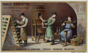Samppanjan valmistus (chromolitho) tekijältä French School