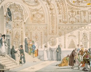 Kuolleiden kappeli, kaivertanut Villain, pubi. 1820 (värikaiverrus) tekijältä French School
