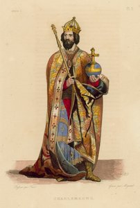 Charlemagne (värillinen kaiverrus) tekijältä French School