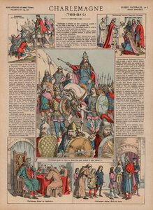 Charlemagne, 768-814 (väri litho) tekijältä French School