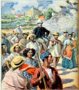 Charles Le Myre de Vilers (1833-1918) Madagaskarilla (Tananariven hallituksen ja Ranskan välinen sovintoyritys) kuvitus "Le Petit Journalista", 22. lokakuuta 1894 (kaiverrus) tekijältä French School
