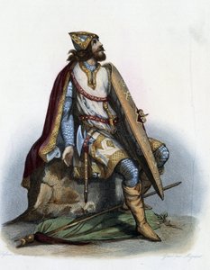 Charles Martel (688-741) Australian herttua - teoksessa "Le Plutarque francais", kirjoittanut Mennechet, Pariisi tekijältä French School