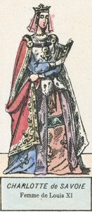 Charlotte of Savoy, Louis XI:n vaimo (värillinen kaiverrus) tekijältä French School