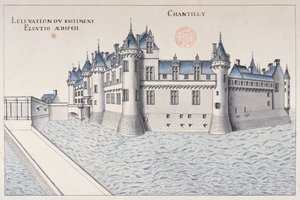 Chateau de Chantilly (kynä ja muste ja wc paperilla) tekijältä French School