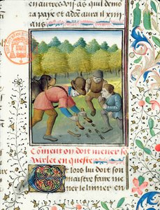 Tarkistaa polttarin jälkiä Livre de la Chassesta, kirjoittanut Gaston Phebus de Foix (1331-91) tekijältä French School