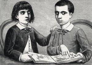 Lapset, joilla on konvergentti ja poikkeava strabismus tai ristissä olevat silmät (kaiverrus) 1888 tekijältä French School