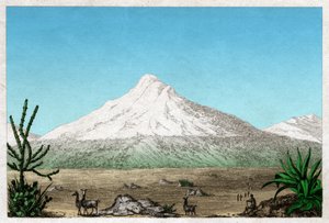 Chimborazon tulivuori. (kaiverrus, n. 1840) tekijältä French School