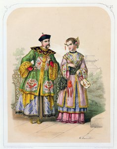 Kiinalainen herrasmies ja nainen, 1800-luvun puoliväli tekijältä French School