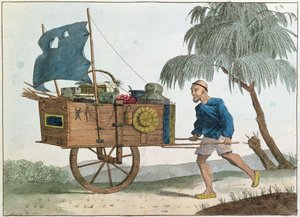 Kiinalainen talonpoika kottikärryillä purjeiden alla, 1811 tekijältä French School