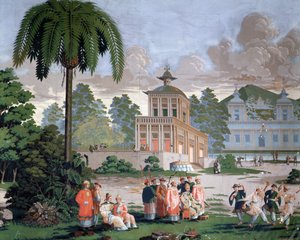 Chinoiserie - taustakuva hotelli de Plouerissa Saint Malossa (Saint-Malo). tekijältä French School