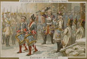 Chocolaterie dAiguebelle -kauppakortti, jossa on kuva Francois de Chevertista tekijältä French School