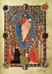 Kristus Majesteetissa pyhien kanssa, piispa Pierre de la Jugien paavillinen, 1350 tekijältä French School