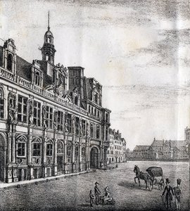Kaupungintalo - "Alphabet Picturesque des Monumens de Paris" n.1840 (kaiverrus) tekijältä French School