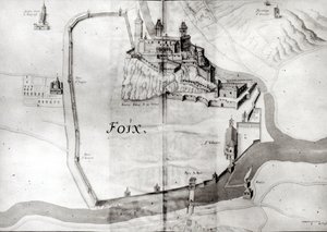 Foixin kaupunki, Grand Atlasista, 1600-luvun alku (wc paperilla) tekijältä French School