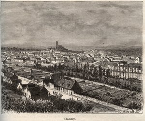 Clamecy - Nievre - Burgundy - kaiverrus "La France illustree: maantiede, historia, tilastohallinto" V.A. Maltaanruskea. 1884 tekijältä French School