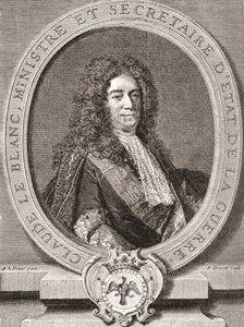 Claude Le Blanc, 1669 1728. Ranskan kuninkaallinen muinaisen hallinnon virkamies ja kahdesti sotaministeri. Les Heures Libres, julkaistu 1908. tekijältä French School
