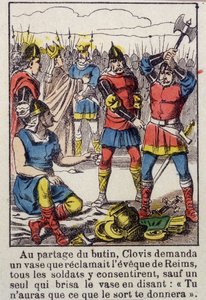 Clovis ja Soissons-maljakko - 1800-luvun Epinalin kuva tekijältä French School