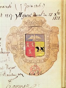 Beneventon prinssin Charles Maurice de Talleyrand-Perigordin (1754-1838) vaakuna tekijältä French School