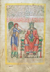 Turska. Guelf. 1 Gud. lat. (9r), Madonna ja lapsi, Liber Floriduksesta, Lambert de Saint-Omer n. 1120 tekijältä French School
