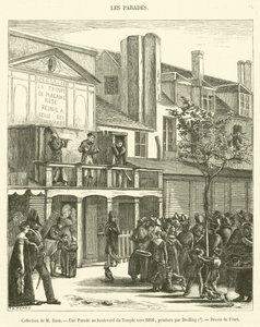 Mme Baur -kokoelma, paraati Boulevard du Temple -kadulla noin 1816 (kaiverrus) tekijältä French School