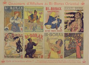 Kilpailu parhaasta julisteesta, joka mainostaa ranskalaista puhdistusainetta Bi-Borax Oriental, 1898 tekijältä French School
