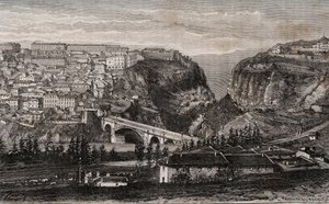 Constantine (Algeria) - kaiverrus "" La France illustree: maantiede, historia, tilastohallinto"" V.A. Maltaanruskea. 1884 tekijältä French School