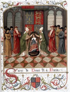 Henrik VI:n kruunaus Pariisissa vuonna 1431 (vellum) tekijältä French School