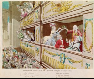 Krönung von Voltaire im Théâtre Français (Gravur) von French School