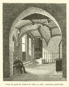 Hôtel de Villen vartiotalo vuonna 1830, entinen suuri sali tekijältä French School