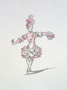 Pukusuunnittelu nuorelle egyptiläiselle keväänä Les Fetes de LHymenissä (käsinvärinen kaiverrus) tekijältä French School