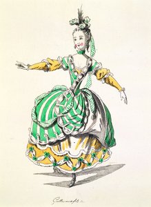 Pukusuunnittelu Phrygiennelle, Dardanus, Leclerc de Labrueren libretto, säveltäjä Jean-Philippe Rameau (1683-1764) faksimile A. Guillaumot Fils (värikaiverrus) tekijältä French School