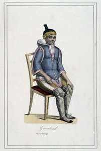 Costume du Greenland - "Matkaiden albumissa, maan kansat", kirjoittanut Abbé Paul Jouhanneaud, Librairie des Bons Livres, Limoges tekijältä French School