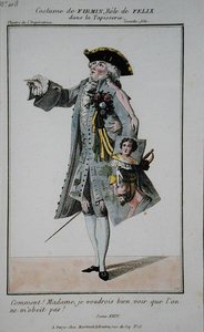 Firminin puku Felixin roolissa elokuvassa La Tapisserie, levy 108, julkaisusta "Petite Galerie Dramatique", Martinet, Pariisi. tekijältä French School