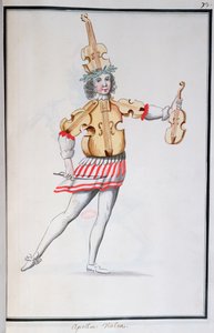 Ludvig XIV:n tanssima Jean-Baptiste Lullyn (1632-87) Apollo-Viulu-asu Ballet de la Nuitille, 23. helmikuuta 1653 (wc paperilla) tekijältä French School