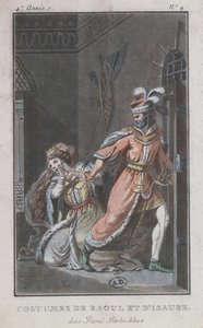 Raoulin ja Isauren puvut oopperasta Raoul Barbe-Bleue, 1790 tekijältä French School