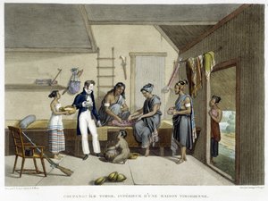 Coupang: Timorin saari, timorilaisen talon sisätiloja. tekijältä French School