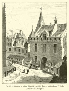 Sainte Chapellen sisäpiha vuonna 1630, F Stellan piirustuksen mukaan, Cabinet des Estampes tekijältä French School