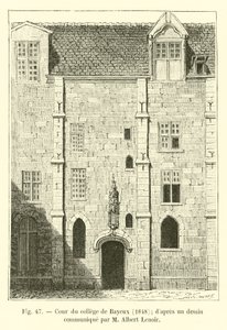 Bayeux Collegen sisäpiha, 1848; M Albert Lenoirin toimittamasta piirroksesta tekijältä French School