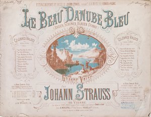 Kansi Sinisen Tonavan valssin partituurille tekijältä French School