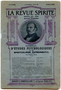 Kansi numerosta "" La revue spirite ", muotokuva perustaja Allan Kardec, aikakauslehti lokakuussa 1931 tekijältä French School
